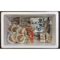 北海道 海鮮浜焼きセット（ゆでずわいがにカット×1、生たらばがにカット×1、帆立片貝×6、たこ入つみれ×12、鮭のちゃんちゃん焼き×2、添付味噌たれ×2、ツボ抜きいか×2、姫鱈一夜干し×4、ほっけ(開き)一夜干し×2） / 冷凍 送料無料 詰め合わせ