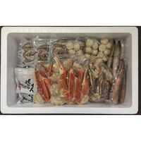 北海道 海鮮浜焼きセット（ゆでずわいがにカット×2、生たらばがにカット×1、帆立片貝×8、たこ入つみれ×18、鮭のちゃんちゃん焼き×4、添付味噌たれ×4、ツボ抜きいか×3、姫鱈一夜干し×8、ほっけ(開き)一夜干し×3） / 冷凍 送料無料 詰め合わせ