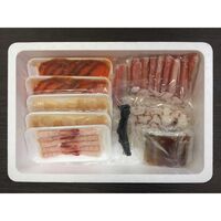 北海道 海鮮しゃぶしゃぶセット（生ずわいがに棒ポーション×1、たこスライス×2、生甘海老(尾付むき海老)10本×1、生帆立貝柱スライス×2、トラウトサーモンスライス×2、だし用昆布×1、たれ(しゃぶしゃぶ用)×6） / 冷凍 送料無料 詰め合わせ