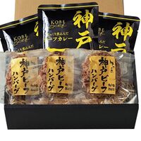 【父の日】 神戸ビーフハンバーグ＆カレー詰合せ（ハンバーグ×3、カレー×3） 3786-50 1856-147 【二重包装不可】《お届け期間：2026年6月19日～2026年6月21日》 / 冷凍 送料無料 セット ギフト ハンバーグ カレー