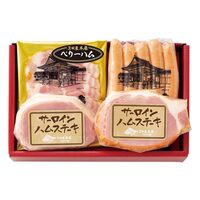 【父の日】 三田屋本店ロースハム詰合せ（サーロインハムステーキ×2、ベリーハムスライス×1、ポークソーセージ×1） SEY-2 1856-781 【二重包装不可】《お届け期間：2026年6月19日～2026年6月21日》 / 冷蔵 送料無料 セット ギフト