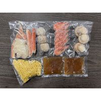 北海鍋（ゆでずわいがにカット×1袋、ボイル海老×6尾、ボイル帆立×3個、かに入つみれ×3個、冷凍生ラーメン×1玉、たれ（濃縮：塩仕立て）×2袋） / 冷凍 送料無料 鍋セット