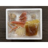 北海鍋（ゆでずわいがにカット×1袋、ボイル海老×6尾、ボイル帆立×3個、かに入つみれ×3個、冷凍生ラーメン×1玉、たれ（濃縮：塩仕立て）×2袋） / 冷凍 送料無料 鍋セット