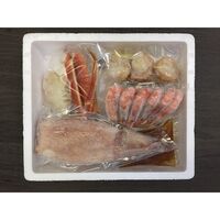 北海鍋（ゆでずわいがにカット×1袋、ボイル海老×6尾、ボイル帆立×3個、かに入つみれ×3個、ツボ抜きいか×1尾、冷凍生ラーメン×1玉、たれ（濃縮：塩仕立て）×2袋） / 冷凍 送料無料 鍋セット