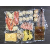 北海鍋（ゆでずわいがにカット×1袋、ボイル海老×6尾、ボイル帆立×3個、かに入つみれ×4個、えび入つみれ×4個、ボイルつぶ×1袋、油揚げ×2枚、ツボ抜きいか×1尾、冷凍生ラーメン×1玉、たれ（濃縮：塩仕立て）×2袋） / 冷凍 送料無料 鍋セット