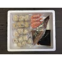 海鮮つみれ鍋（かに入つみれ×3個、えび入つみれ×3個、とりごぼうつみれ×3個、たこ入つみれ×6個、ボイル海老×3尾、ツボ抜きいか×1尾、たれ(濃縮：醤油仕立て)×2袋） / 冷凍 送料無料 鍋セット