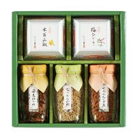【上代厳守】京楽味（ちりめん山椒、海老わかめ、ちりめんくぎ煮、梅ひじき、木耳山椒） / 常温 送料無料 ちりめん ご飯のお供 おつまみ セット