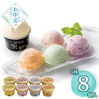 【お中元】乳蔵 北海道アイスクリーム4種8個≪供給期間：2026/6/16～2026/8/3≫ / 冷凍 送料無料 アイス 詰め合わせ セット