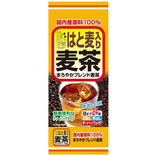【倉入れ】 健茶館　国内産はと麦入り麦茶24P (ケース入数：10,ロット：10)