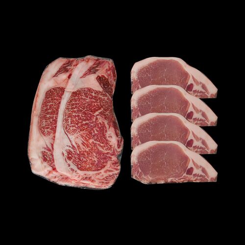 北海道産 黒毛和牛とハーブ豚食べ比べ B