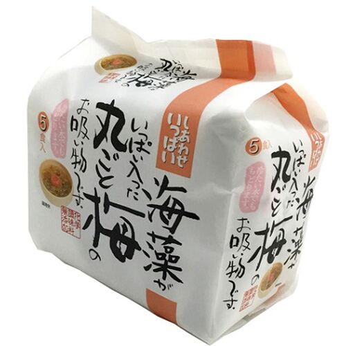【倉入れ】 「しあわせいっぱい」 海藻がいっぱい入った丸ごと梅のお吸い物5食入り (ケース入数：20,ロット：2)