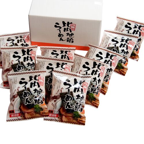 秋田比内地鶏らーめん醤油味 乾麺10食