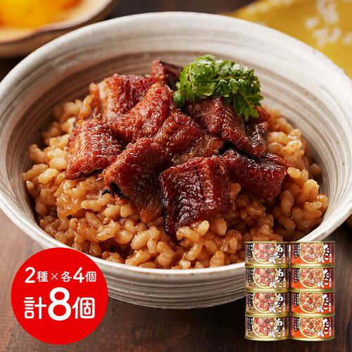 宮城 「木の屋石巻水産」 木の屋のご飯缶2種セット (あなご飯、たこ飯 各4個) (茶箱)