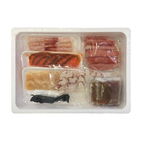 海鮮しゃぶしゃぶセット （生ずわいがに200g、たこ100g、生甘海老×10本、生帆立貝柱100g、サーモン100g、昆布、たれ）
