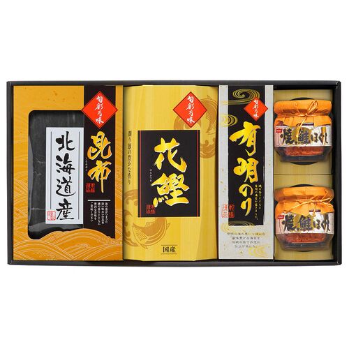 和匠選 味わいギフト （出汁昆布、かつお節、有明のり、焼鮭ほぐし×2）