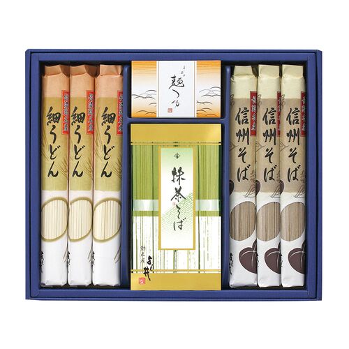 信州そば・細うどんセット（抹茶そば 80g×4、信州そば 120g×3、細うどん 120g×3）