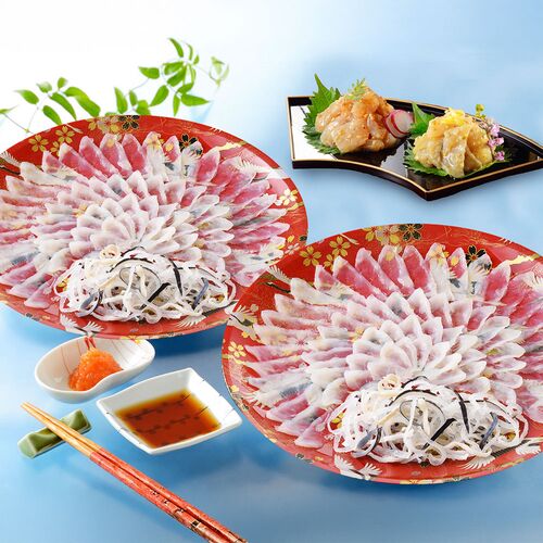「関とら本店」 とらふく刺身・とらふく塩辛セット （とらふぐ刺身90g×2、とらふぐ皮30g×2、とらふぐ塩辛60g×2、とらふぐ塩辛（ゆず胡椒風味）60g） / ふく ふぐ フグ てっさ 送料無料