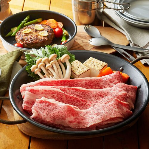 三重 松阪牛&ハンバーグ2種セット （牛バラ400g、ハンバーグ各2個） / 牛肉 牛ばら すきやき 送料無料