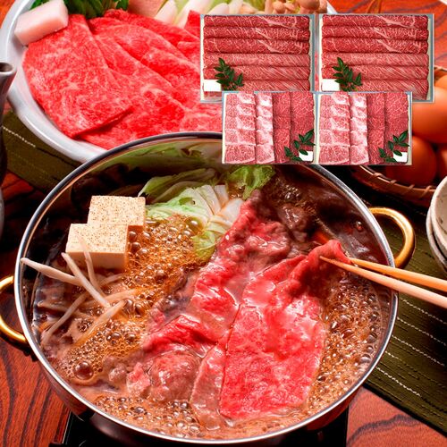 兵庫 「三田屋総本家」 黒毛和牛すきしゃぶ・焼肉セット （(モモ400g、ロース300g)×2、(モモ180g、バラ180g)×2） / 牛肉 牛もも 牛ばら すき焼き しゃぶしゃぶ 送料無料