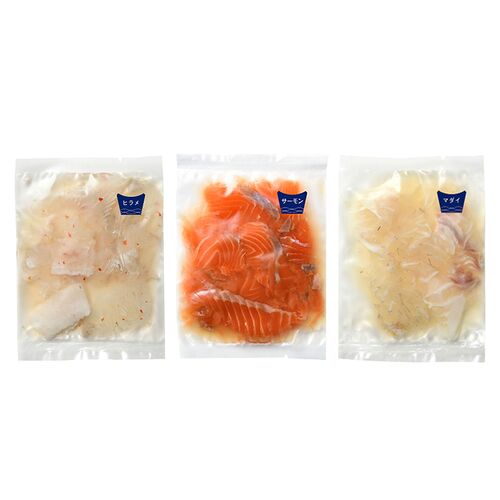さかなどん 3個入 （ヒラメ、サーモン、マダイ） / 国産 海鮮丼 セット 詰め合わせ 送料無料