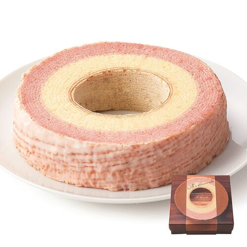 【倉入れ】まろやかな輪～苺ミルク～ バウムクーヘン（ケース入数：24, ロット：2）