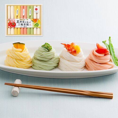 【倉入れ】奈良 「池利」 夏野菜を使った三輪素麺（ケース入数：10 , ロット：2）