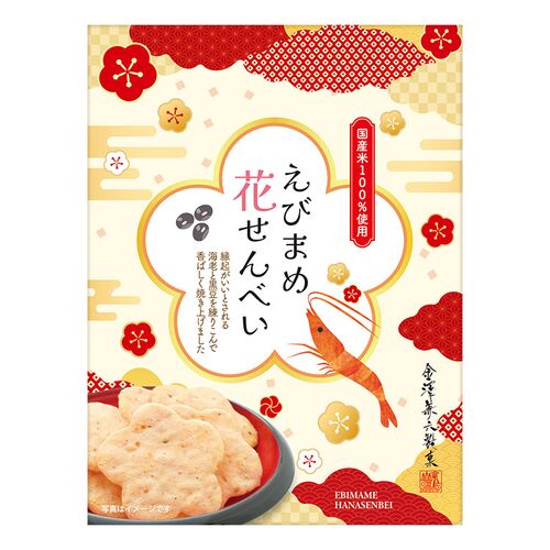 【倉入れ】「金澤兼六製菓」 えびまめ花煎餅 小箱（ケース入数：40 , ロット：1）