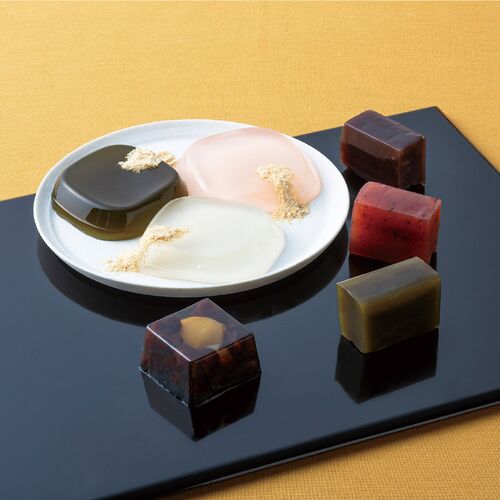 河内駿河屋 花利休 和菓子詰合せ FR-15 4198-065 （羊羹・くずもち各1個、のれん栗4個） / ようかん くずもち 詰め合わせ セット 送料無料