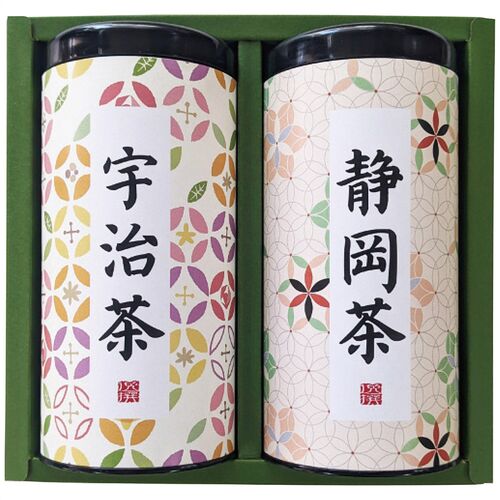 産地銘茶詰合せ WR-50 4218-021 (宇治茶110g、静岡茶110g各1缶) / お茶 緑茶 詰め合わせ セット 送料無料