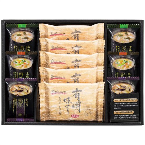 フリーズドライみそ汁＆有明のりセット NF-BON 4221-078 ((野菜、茄子、長ねぎ各2個)、白子有明味のり5個) / 味噌汁 インスタント 詰め合わせ セット 送料無料