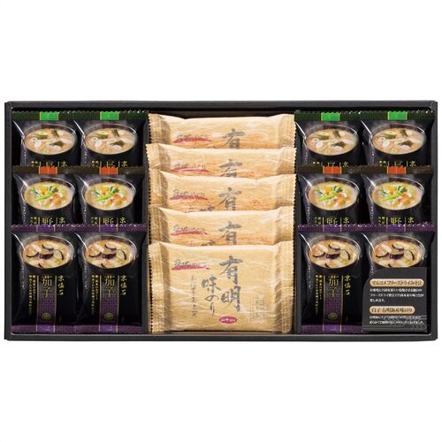フリーズドライみそ汁＆有明のりセット NF-CON 4221-092 ((野菜、茄子、長ねぎ各4個)、白子有明味のり5個) / 味噌汁 インスタント 詰め合わせ セット 送料無料