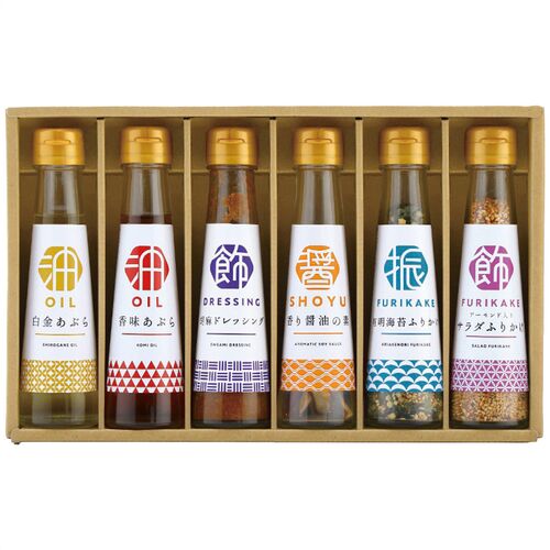 オクルヤ 調味料詰合せ 食卓の彩り SC-6A 4232-069 (白金あぶら、香味あぶら、胡麻ドレッシング、香り醤油の素、有明海苔ふりかけ、アーモンド入りサラダふりかけ各1瓶) / ドレッシング 詰め合わせ セット 送料無料