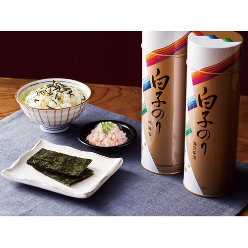 白子のり のり・お茶漬け詰合せ SA-200 4244-014 (のり茶漬け(10袋)、焼のり各1缶) / お茶漬け のり 海苔 詰め合わせ セット 送料無料