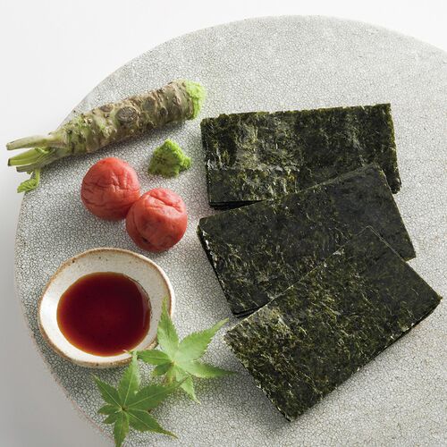 白子のり 味のりバラエティ詰合せ MR-210 4245-028 (わさびのり、丸大豆醤油味のり各4袋、濃厚味付のり、紀州梅使用うめ味のり各2袋) / のり 海苔 缶詰 詰め合わせ セット 送料無料