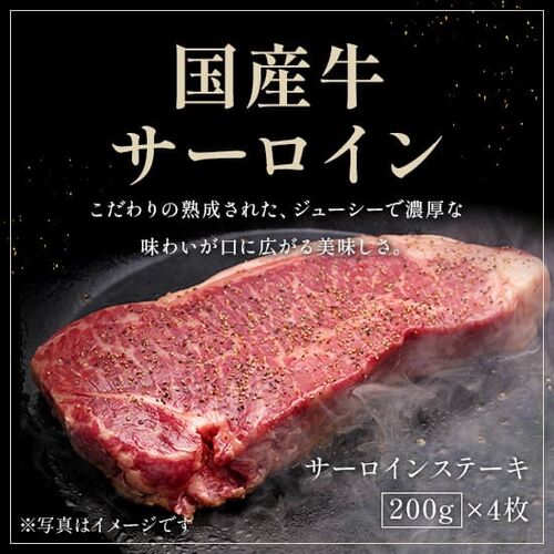 国産牛サーロインステーキ 200g×4枚 / 牛肉 ギフト 送料無料