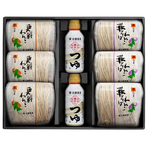 【お歳暮】岩手 「北舘製麺」 北のそばギフトセット（更科そば×3、藪そば×3）《お届け期間：11月18日～12月25日》 / 蕎麦 常温 ギフト 送料無料