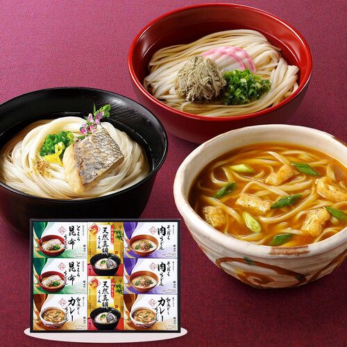 【お歳暮】奈良 「池利」 具材で楽しむ手延三輪うどん詰合せ（和風だしカレーうどん、そぼろ肉うどん、天然真鯛うどん、とろろ昆布うどん×各2）《お届け期間：11月18日～12月25日》 / うどん 常温 ギフト 送料無料