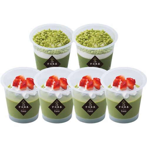 【上代厳守】京都・宇治抹茶パフェ＆ティラミスのアイス6個セット / 冷凍 送料無料