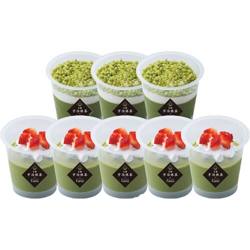 【上代厳守】京都・宇治抹茶パフェ＆ティラミスのアイス8個セット / 冷凍 送料無料