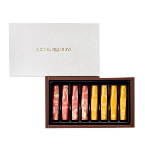 【倉入れ】「銀座千疋屋」 フルーツマーブル 2種×各4本 (ケース入数：48,ロット：1) / 常温 チョコ ギフト 送料無料【倉入れ】「銀座千疋屋」 フルーツマーブル 2種×各4本 (ケース入数：48,ロット：1) / 常温 チョコ ギフト 送料無料