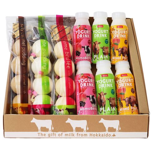 Bocca 4個入プリン＆飲むヨーグルト 6本セット / 牧家 北海道 プリン セット 冷蔵 送料無料