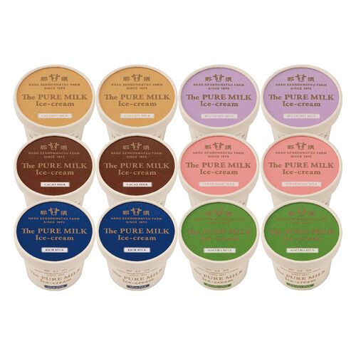 【上代厳守】千本松牧場 The PURE MILK アイスクリーム12個セット / アイス 那須高原 送料無料