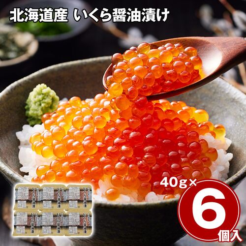北海道産 いくら醤油漬け 40g×6 / 冷凍 送料無料