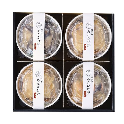 【上代厳守】料亭のあんかけ丼 4食（ゆば×2、海鮮×1、きのこ×1） / セット レンジ調理 冷凍 送料無料