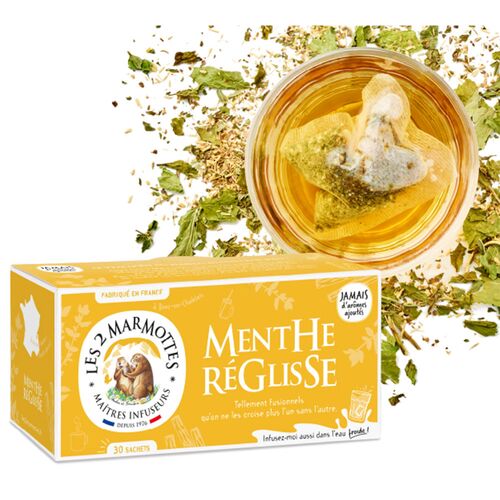 【倉入れ】LE 2 MARMOTTES ハーブティー ミント＆リコリス（30袋入）（ケース入数：10,ロット：1） / 紅茶 ティーバッグ 常温 送料無料