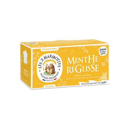 【倉入れ】LE 2 MARMOTTES ハーブティー ミント＆リコリス（30袋入）（ケース入数：10,ロット：1） / 紅茶 ティーバッグ 常温 送料無料