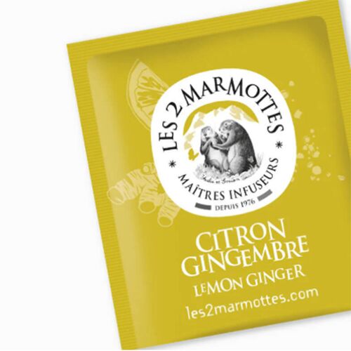 【倉入れ】LE 2 MARMOTTES ハーブティー シトロンジンジャー（30袋入）（ケース入数：10,ロット：1） / 紅茶 ティーバッグ 常温 送料無料