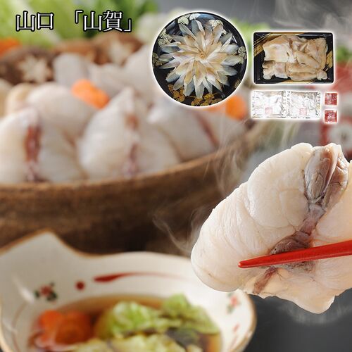 山口 「山賀」 トラフグのどぐろ紅白鍋セット / ふぐ フグ 冷凍 送料無料