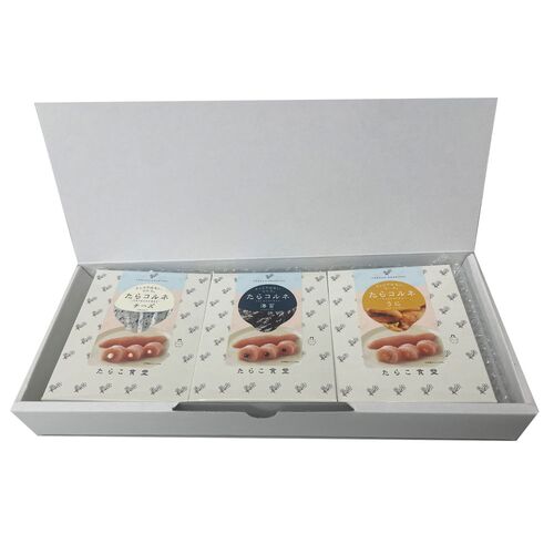 たらコルネ3種 食べくらべ（海苔、チーズ、うに 各100g） / たらこ ギフト プレゼント テレビ紹介