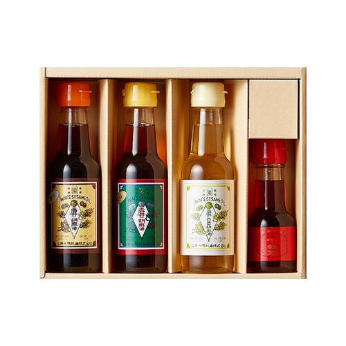 神奈川 「岩井の胡麻油」 圧搾製法胡麻油3種・ごま辣油ギフトセット / 常温 送料無料